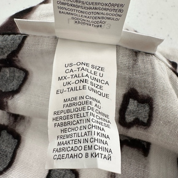 La Blanca Bamboo Print Tunic Cover Up Brown White Beach Resort Vacation One Size - Picture 11 of 12